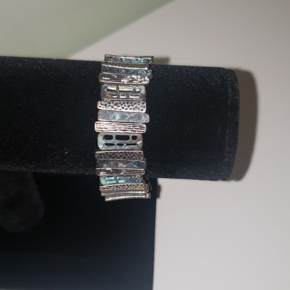 Silver/Turquouse Stretch Bracelet